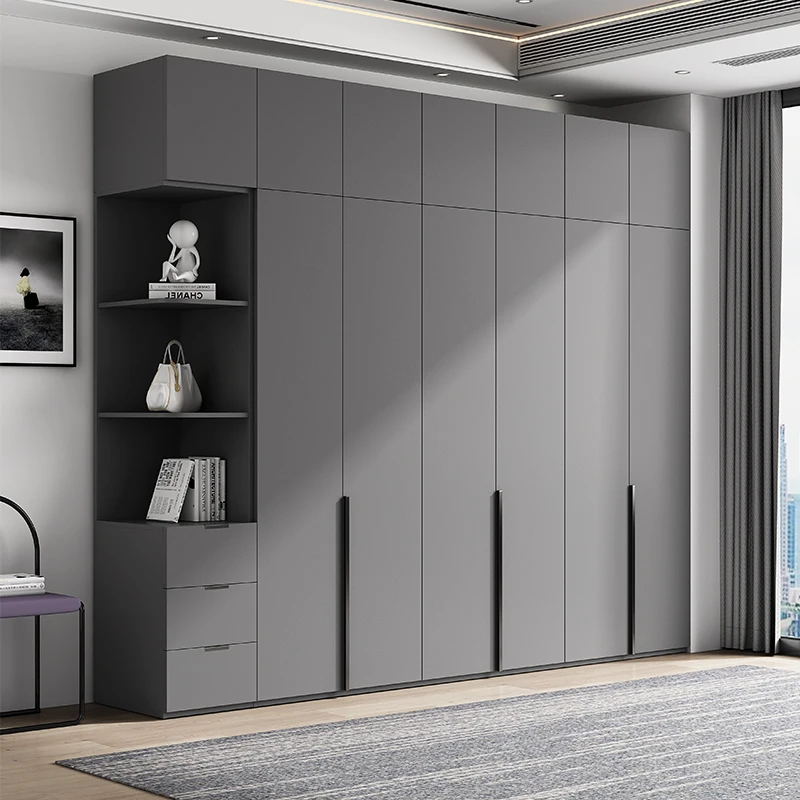 Simple modern wardrobe Grey bedroom storage with corner cabinet top cabinet Economy wardrobe small household cabinet
Simple modern wardrobe Grey bedroom storage with corner cabinet top cabinet Economy wardrobe small household cabinet