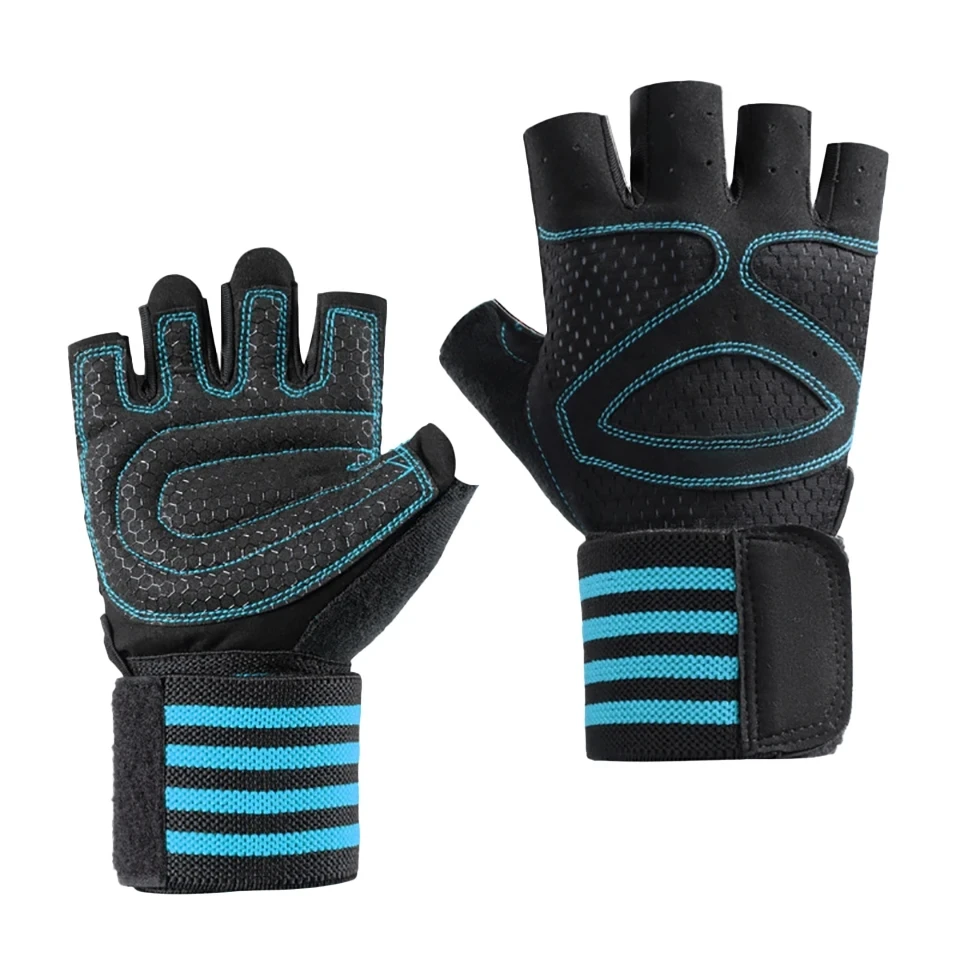 

Перчатки для тяжелой атлетики, для мужчин и женщин, гантели, горизонтальные тренировочные перчатки с защитой запястья, нескользящие спортивные перчатки унисекс с открытыми пальцами для фитнеса