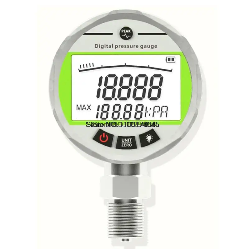 80mm Pressure Gauge Accuracy 0.2% Manometer Stainless Steel LCD Backlight Display Temp Measure For Oil Water Hydralic
80mm Pressure Gauge Accuracy 0.2% Manometer Stainless Steel LCD Backlight Display Temp Measure For Oil Water Hydralic