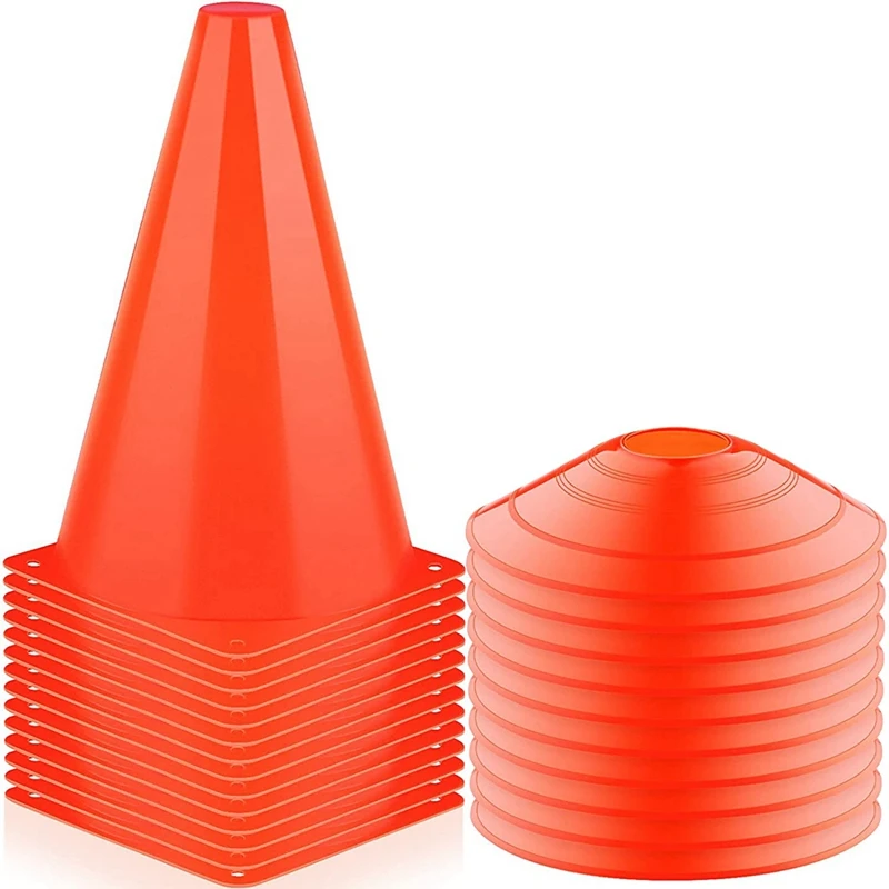 24 Pcs Football Training Equipment Agility Marking Cone Football Training Marking Disc For Drills Football Basketball
24 Pcs Football Training Equipment Agility Marking Cone Football Training Marking Disc For Drills Football Basketball