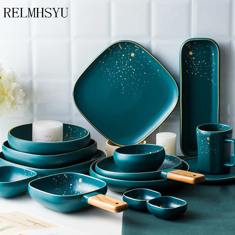 1PC RELMHSYU Nordic Style Rice Soup Bowl Dark Green Ceramic Salad Vegetable Western Disc SteakDinner Plate Dish Household
1PC RELMHSYU Nordic Style Rice Soup Bowl Dark Green Ceramic Salad Vegetable Western Disc SteakDinner Plate Dish Household