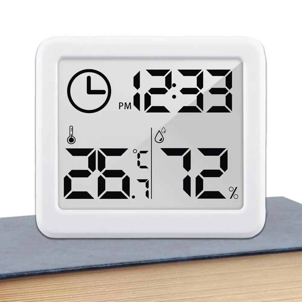 

Цифровой термометр-гигрометр с ЖК-дисплеем, комнатный электронный измеритель температуры и влажности, датчик, метеостанция, часы для дома
