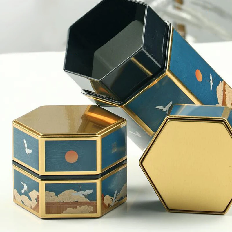 7/15cm Double Lid Design Chinese Hexagonal Tea Pot Tin Can Tinplate Tea Candy Storage Tank Sealed Portable Tea Set Accessories
7/15cm Double Lid Design Chinese Hexagonal Tea Pot Tin Can Tinplate Tea Candy Storage Tank Sealed Portable Tea Set Accessories