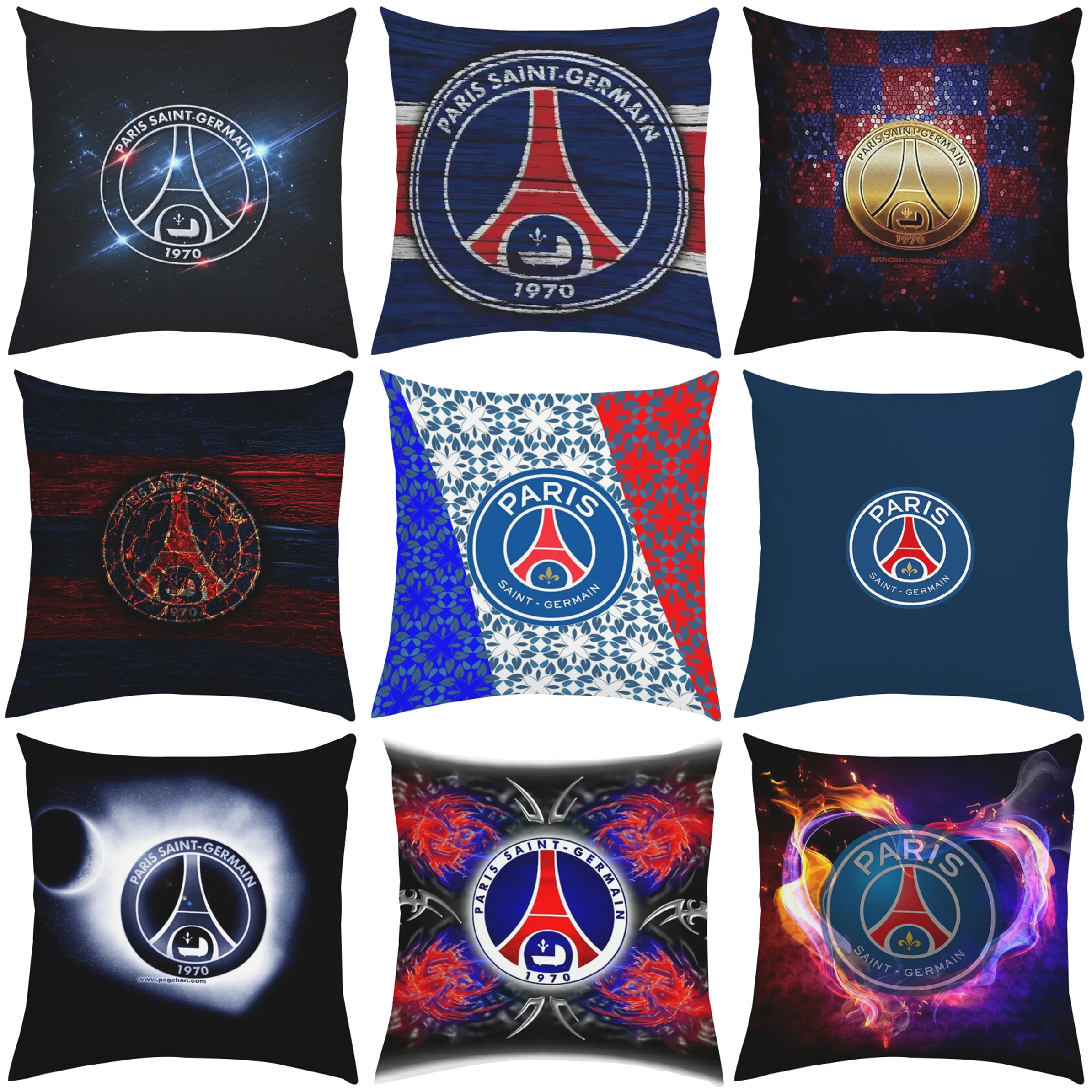 Pillow case P.S.G double-sided printed short plush sofa square cushion cover, car decoration, sleeping pillow case on bed
Pillow case P.S.G double-sided printed short plush sofa square cushion cover, car decoration, sleeping pillow case on bed