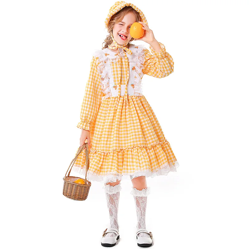 Children Girls Drama Colonies Pastoral Farm Maid Floral Dress Hat Set Kids Halloween Cosplay Costumes Role Play Outfit
Children Girls Drama Colonies Pastoral Farm Maid Floral Dress Hat Set Kids Halloween Cosplay Costumes Role Play Outfit
