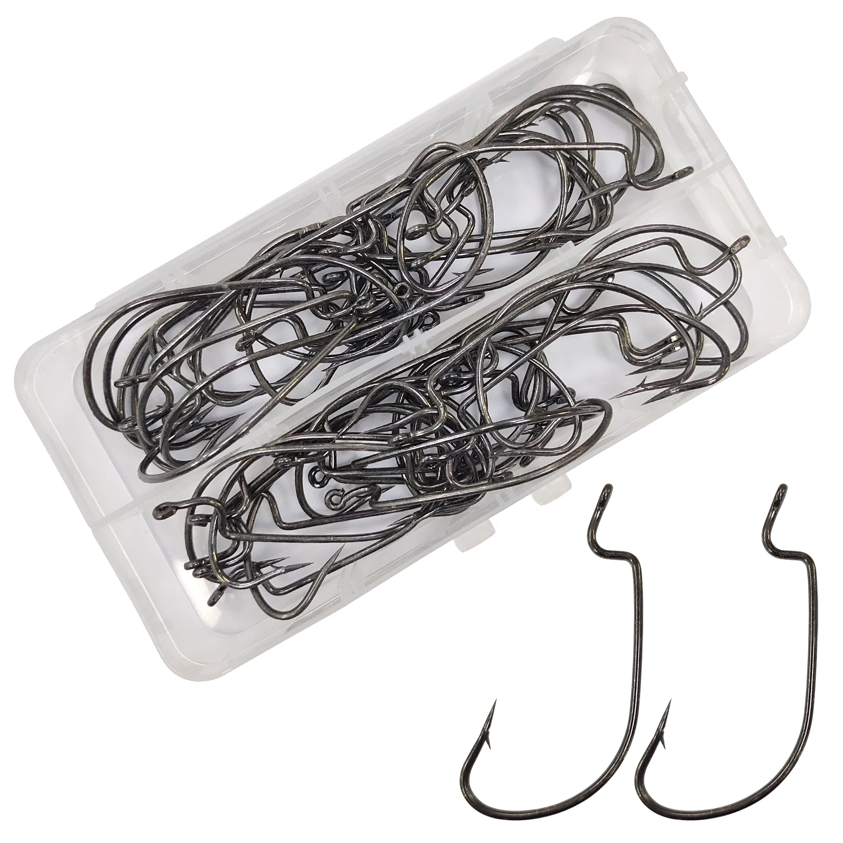 50pcs Eupheng High Carbon Steel Worm Soft Baits Fishing Hooks Black Nickle Color Bass Fishing Hook New L
50pcs Eupheng High Carbon Steel Worm Soft Baits Fishing Hooks Black Nickle Color Bass Fishing Hook New L