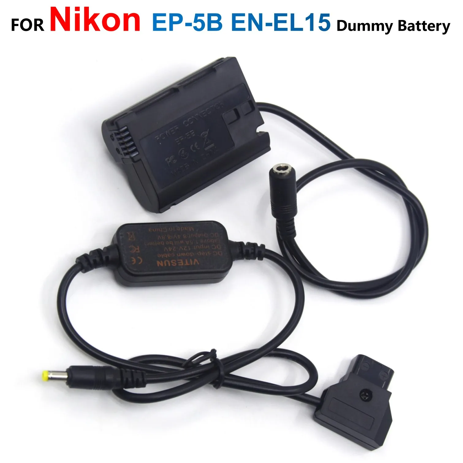 EP-5B DC Coupler EN-EL15 Dummy Battery + D-TAP Dtap 12-24V Power Step-down Cable EH-5A For Nikon Z6 Z7 V1 D850 D810 D810A D800E
EP-5B DC Coupler EN-EL15 Dummy Battery + D-TAP Dtap 12-24V Power Step-down Cable EH-5A For Nikon Z6 Z7 V1 D850 D810 D810A D800E