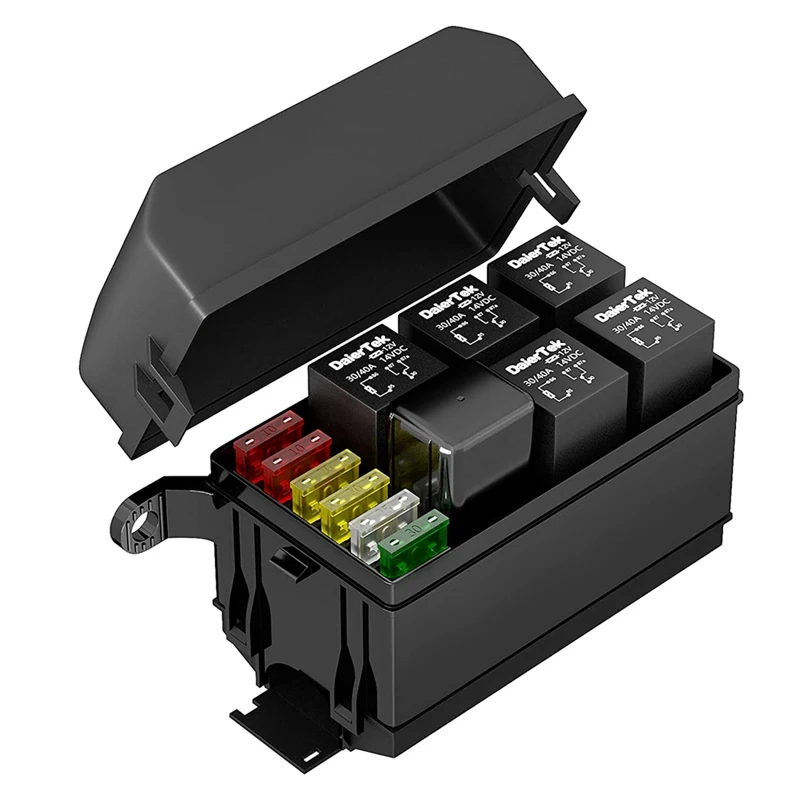 12V Relay Box 6 Slots Relay Block 6 Way ATC/ATO Fuse Block With Relay Universal Waterproof Fuse And Relay Box Kit
12V Relay Box 6 Slots Relay Block 6 Way ATC/ATO Fuse Block With Relay Universal Waterproof Fuse And Relay Box Kit