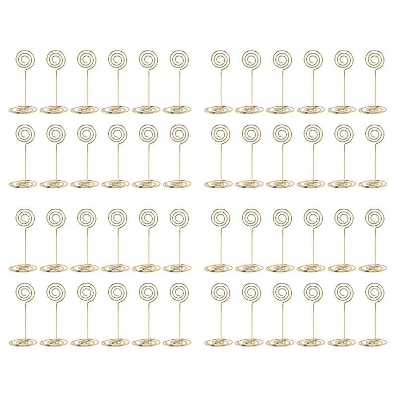 48 Pack Table Number Card Holders Photo Holder Stands Place Paper Menu Clips, Circle Shape (Gold)
48 Pack Table Number Card Holders Photo Holder Stands Place Paper Menu Clips, Circle Shape (Gold)
