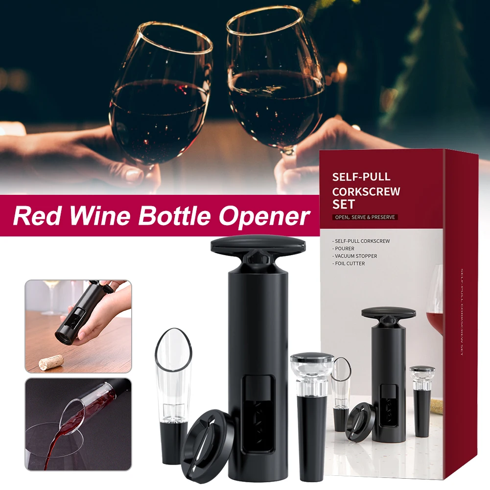 Red Wine Bottle Opener with Foil Cutter One-click Button Reusable Automatic Wine Corkscrew for Kitchen Party Bar Home
Red Wine Bottle Opener with Foil Cutter One-click Button Reusable Automatic Wine Corkscrew for Kitchen Party Bar Home