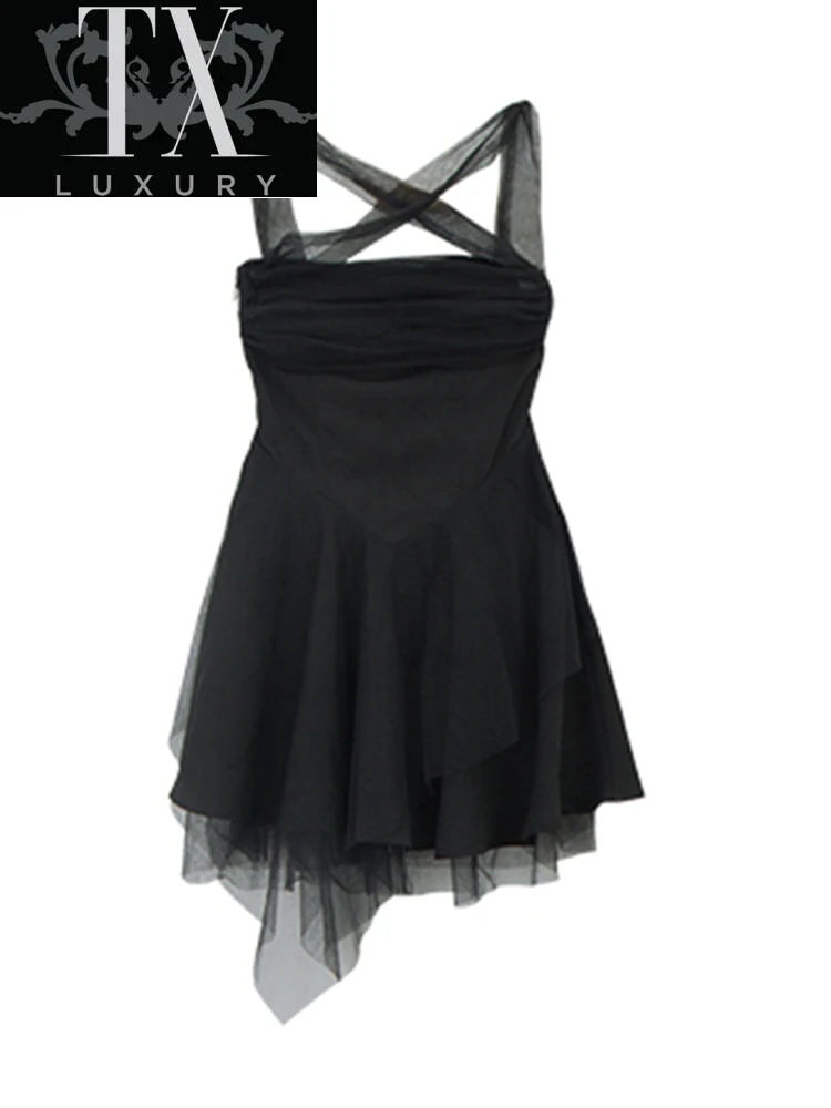Fairy Women Vintage Dark Punk Gothic Harajuku Sexy Mesh Halter Sleeveless Vestidos French Hepburn Style A-line Mini Dress
Fairy Women Vintage Dark Punk Gothic Harajuku Sexy Mesh Halter Sleeveless Vestidos French Hepburn Style A-line Mini Dress