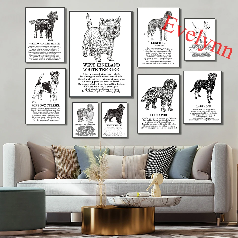 Scottish Terrier Newfoundland Cocker English Bull Terrier Whippet Labrador Schnauzer Animal Dog Print Poster Home Decor Canvas
Scottish Terrier Newfoundland Cocker English Bull Terrier Whippet Labrador Schnauzer Animal Dog Print Poster Home Decor Canvas