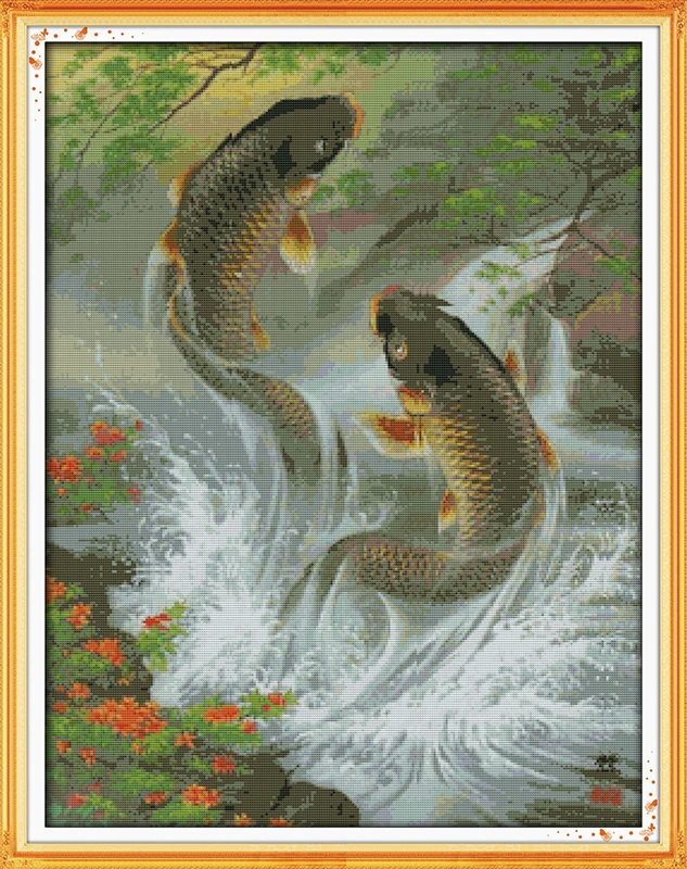 Комплект для вышивки крестиком Joy Sunday с предварительной печатью, легкий узор, Набор для вышивки тканью с печатью Aida-Большой брызг