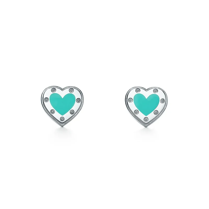 European 925 Sterling Silver Stud Earrings Heart Earrings for Women Blue Enamel Earrings Anniversary Jewelry for Women Gift
European 925 Sterling Silver Stud Earrings Heart Earrings for Women Blue Enamel Earrings Anniversary Jewelry for Women Gift