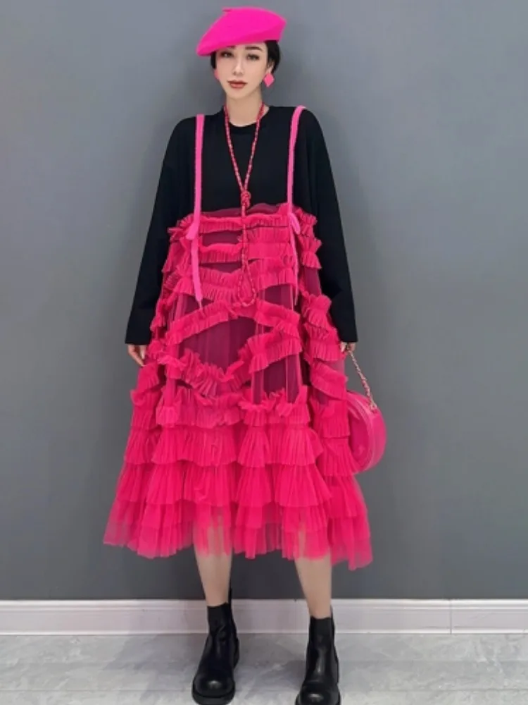 URIOR 2023 Autumn New Women Casual Personalized Spliced Mesh Fake Two Piece Mid Length Red Dress Fashion Women Dress
URIOR 2023 Autumn New Women Casual Personalized Spliced Mesh Fake Two Piece Mid Length Red Dress Fashion Women Dress