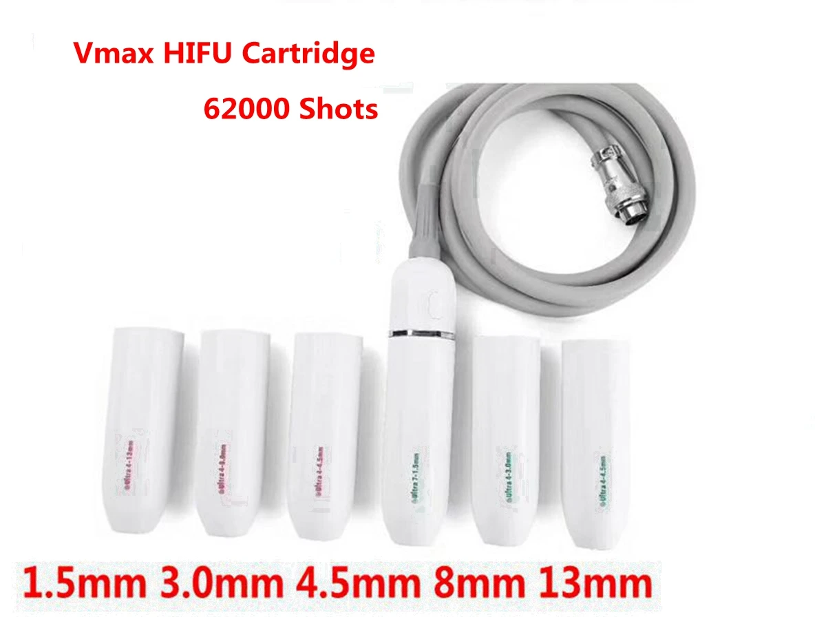 

62000 Shots Vmax HIFU Cartridge Replacement Probe Consumables for V-max Wrinkle Removal face Lifting Body Slimming