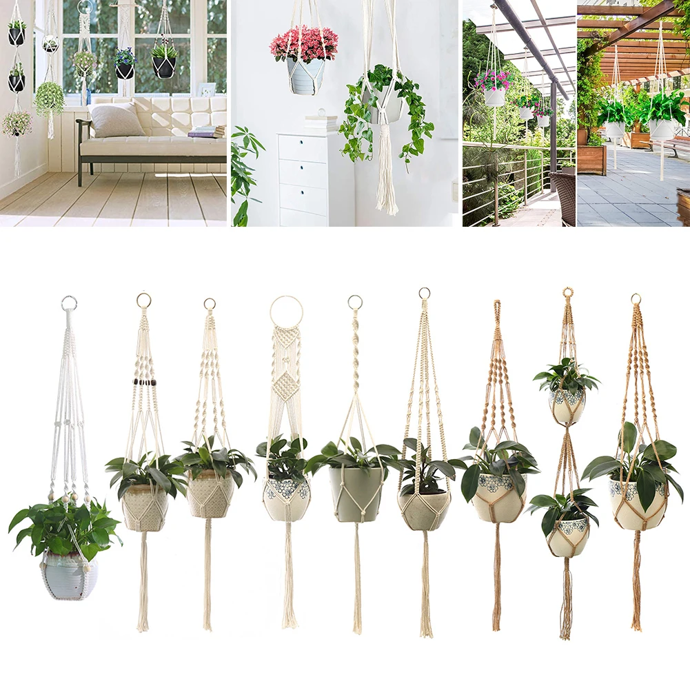 Handmade Macrame Plant Hanger Flower Pot Hanger Holder Balcony Hanging Knotted Lifting Rope For Wall Decor Countyard Garden
Handmade Macrame Plant Hanger Flower Pot Hanger Holder Balcony Hanging Knotted Lifting Rope For Wall Decor Countyard Garden