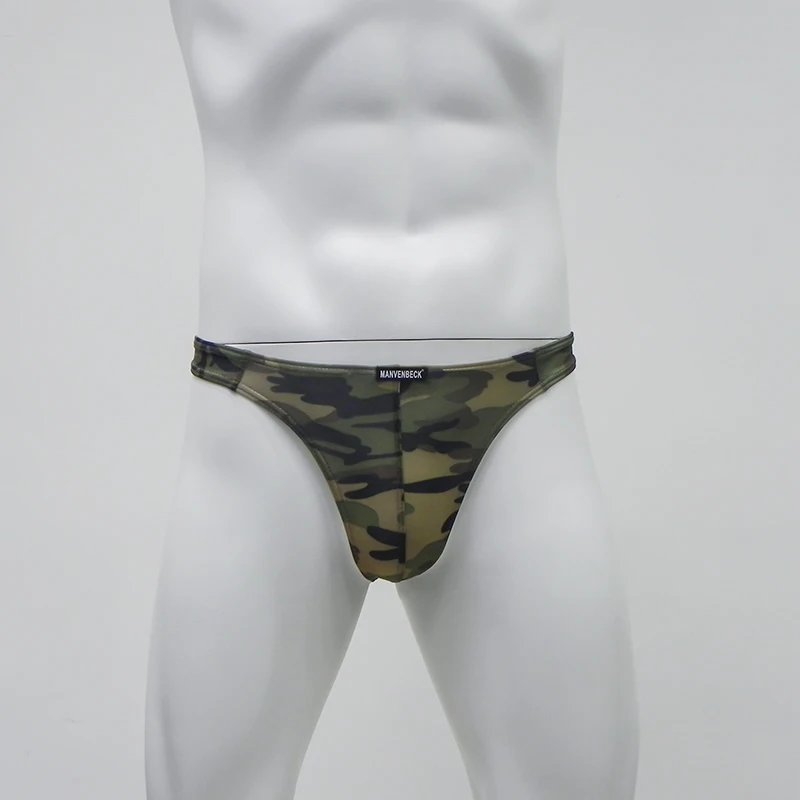 

Men's Sexy Underwear Camouflage Thongs Bulge Penis Pouch Panties U Convex G String T Back Underpants Low Rise Homme Cueca