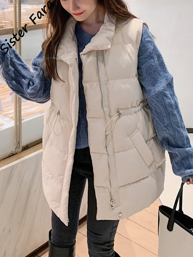 Sister Fara Winter Down Cotton Long Vest Female Jacket Loose Waistcoat Women Elegant Collected Waisted Pockets Casual Coat Vest
Sister Fara Winter Down Cotton Long Vest Female Jacket Loose Waistcoat Women Elegant Collected Waisted Pockets Casual Coat Vest