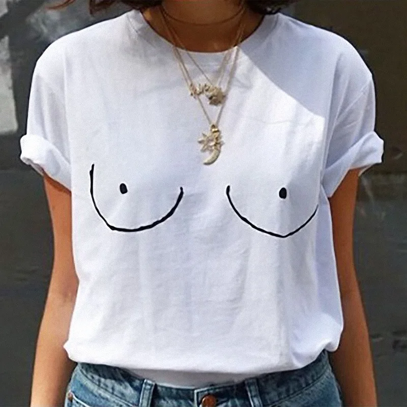 100% Cotton T-Shirt TITTIES BOOBS BOOBIES Printed Casual T-Shirt Harajuku Funny T-Shirt Women Short Sleeve Summer Loose Top
100% Cotton T-Shirt TITTIES BOOBS BOOBIES Printed Casual T-Shirt Harajuku Funny T-Shirt Women Short Sleeve Summer Loose Top