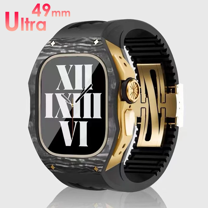 Carbon Fiber Modification Kit For Apple Watch Ultra 49mm Set Titanium Alloy Case Frame Rubber Band For iWatch 49MM Luxury Strap
Carbon Fiber Modification Kit For Apple Watch Ultra 49mm Set Titanium Alloy Case Frame Rubber Band For iWatch 49MM Luxury Strap