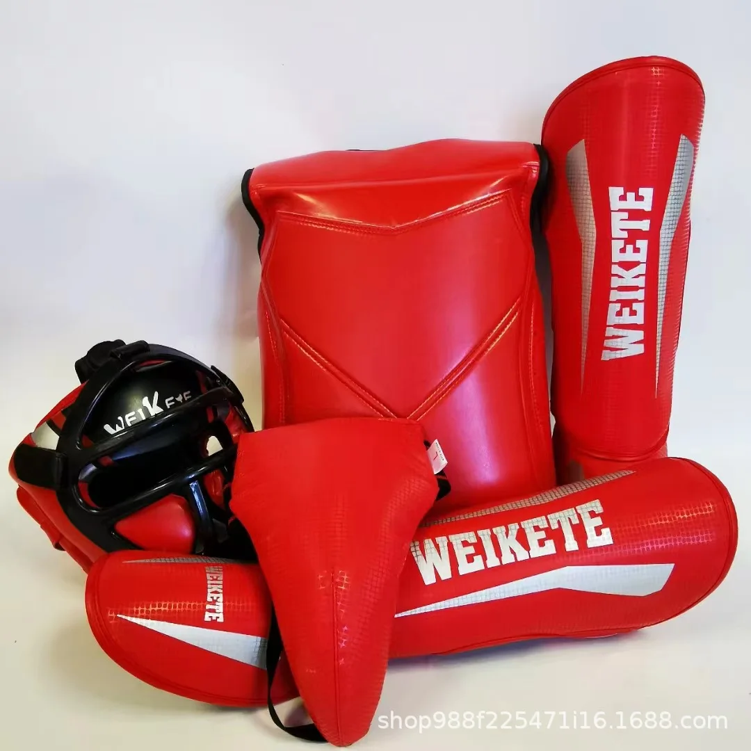 Manufacturers Wholesale Sanda Protective Gear, Full Set Of Fighting Protective Gear, Muay Thai Thickened Mask Leg Guard, Crotch
Manufacturers Wholesale Sanda Protective Gear, Full Set Of Fighting Protective Gear, Muay Thai Thickened Mask Leg Guard, Crotch