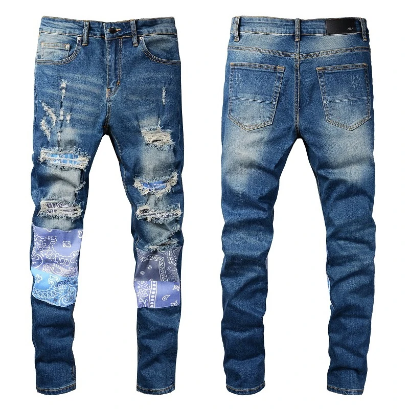 European Light Blue Streetwear Motorcycle Jean Pant 2022 Trend Paisley Printing Patchwork Jean Hip Hop Jean Men Amr Jeans
European Light Blue Streetwear Motorcycle Jean Pant 2022 Trend Paisley Printing Patchwork Jean Hip Hop Jean Men Amr Jeans