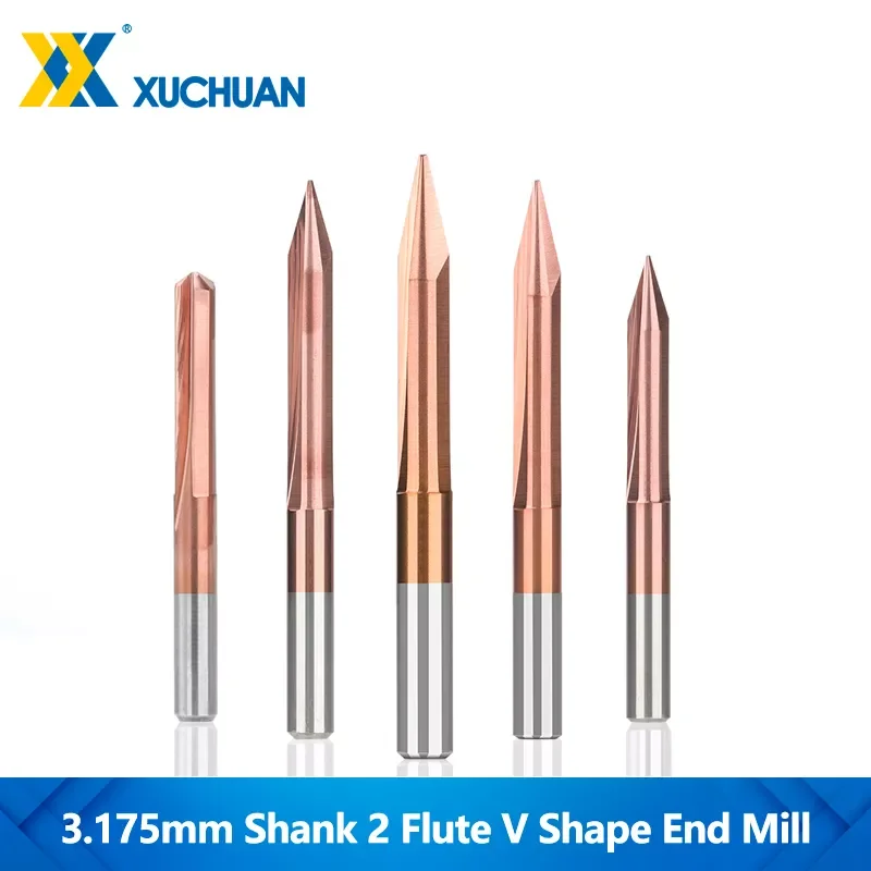 2 Flute Straight Engraving Bits 3.175mm Shank 20,30,45,60,90 Degrees CNC Carving Bits TiCN Coating V Shape Milling Cutter
2 Flute Straight Engraving Bits 3.175mm Shank 20,30,45,60,90 Degrees CNC Carving Bits TiCN Coating V Shape Milling Cutter