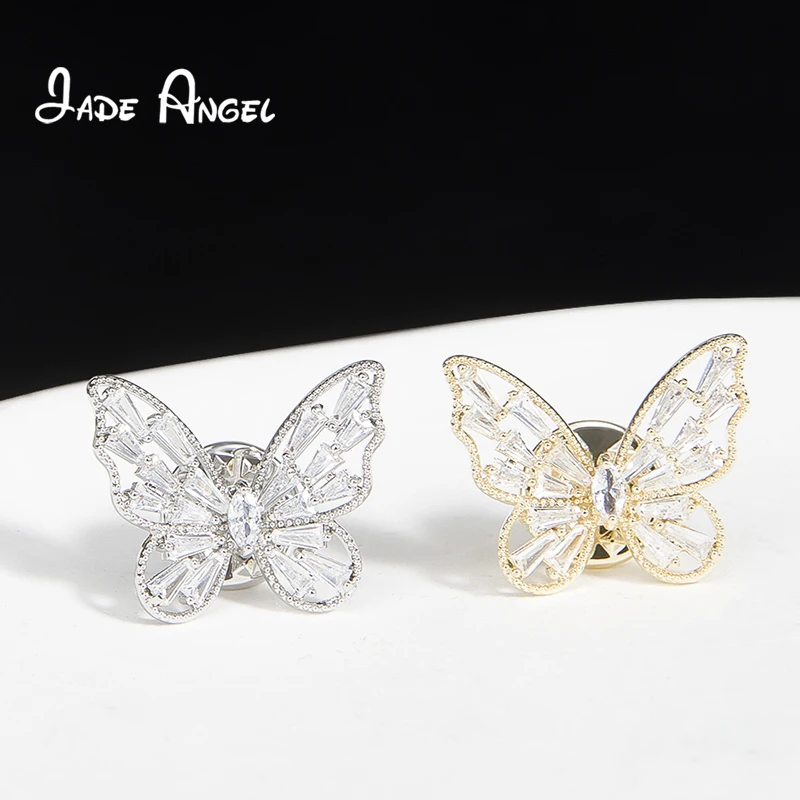 Женская Брошь в виде бабочки с нефритовым ангелом, 2 цвета 
Женская Брошь в виде бабочки с нефритовым ангелом, 2 цвета
