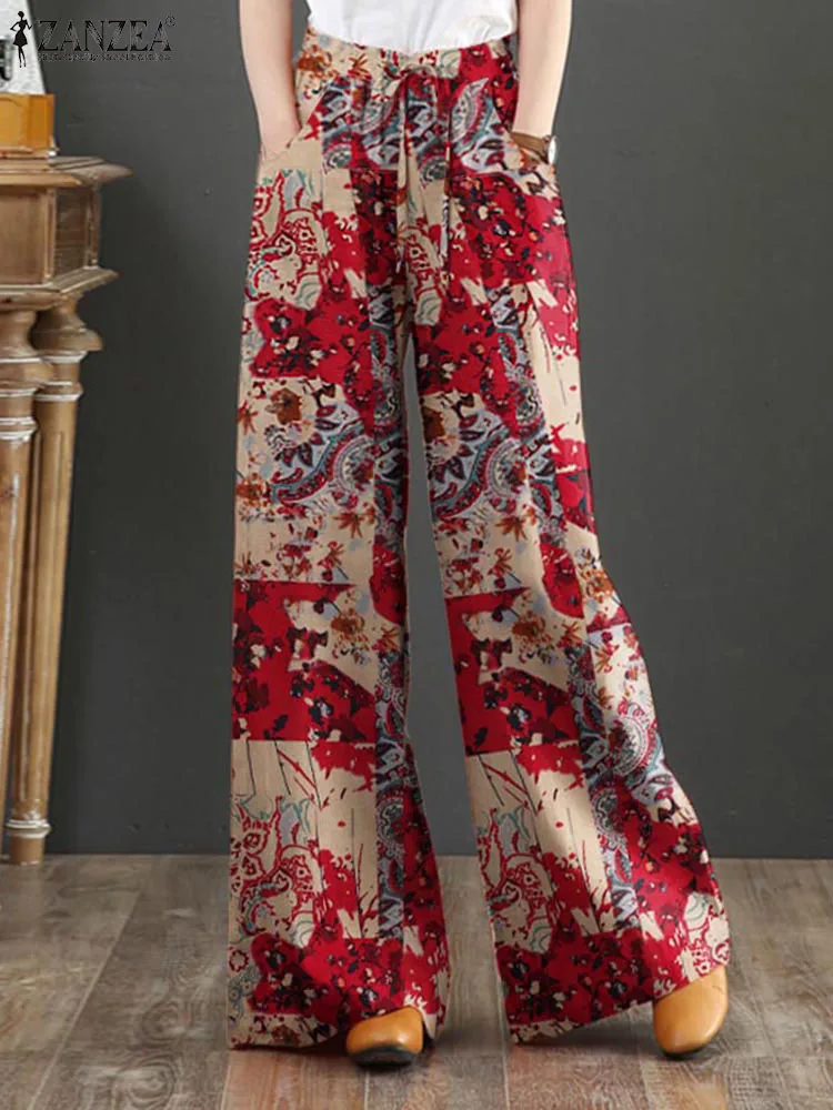 ZANZEA Summer Vintage Floral Printed Long Pants Women Wide Leg Trousers Casual Loose Cotton Pantalon Autumn Pantalon Oversize
ZANZEA Summer Vintage Floral Printed Long Pants Women Wide Leg Trousers Casual Loose Cotton Pantalon Autumn Pantalon Oversize