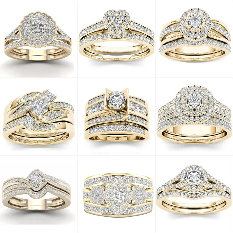 Mifeiya Luxury Wedding Engagement Lover's Ring Set Bling Iced Out Geometric AAA Cubic Zircon Crystal Ring for Couple Women Men
Mifeiya Luxury Wedding Engagement Lover's Ring Set Bling Iced Out Geometric AAA Cubic Zircon Crystal Ring for Couple Women Men