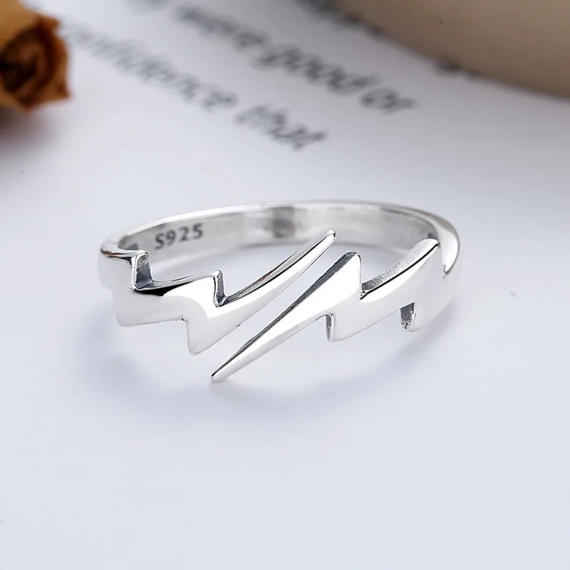 Original 925 Sterling Silver Women's Rings Vintage Punk INS Lightning Opening Adjustable Ring Hip-Hop Fine Luxury Jewelry S925
Original 925 Sterling Silver Women's Rings Vintage Punk INS Lightning Opening Adjustable Ring Hip-Hop Fine Luxury Jewelry S925