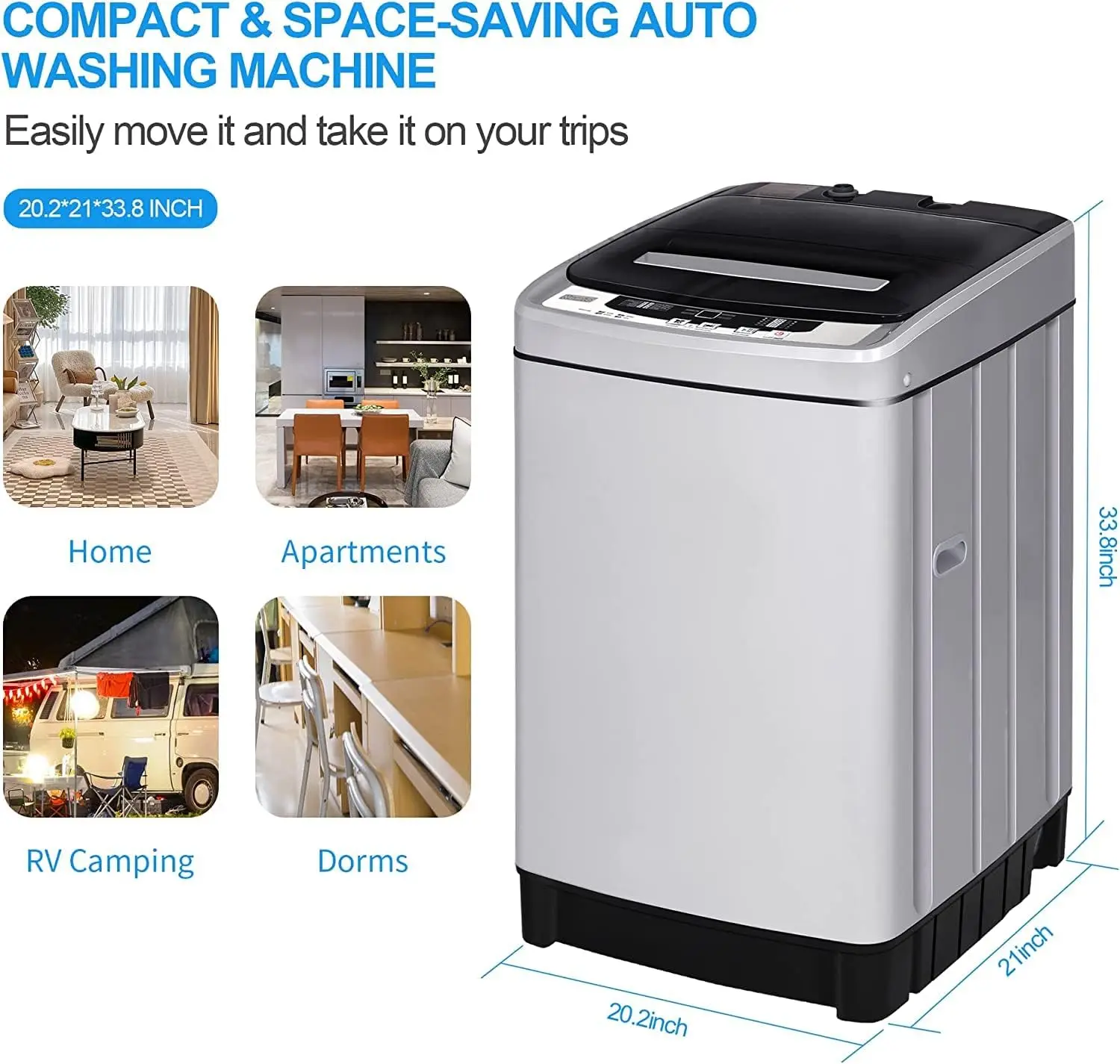 1.5 Cu.ft Washing Machine, 11Lbs Automatic Portable Washer with 8 Wash Programs 10 Water Levels, LED Display, Built-in Drain , C
1.5 Cu.ft Washing Machine, 11Lbs Automatic Portable Washer with 8 Wash Programs 10 Water Levels, LED Display, Built-in Drain , C