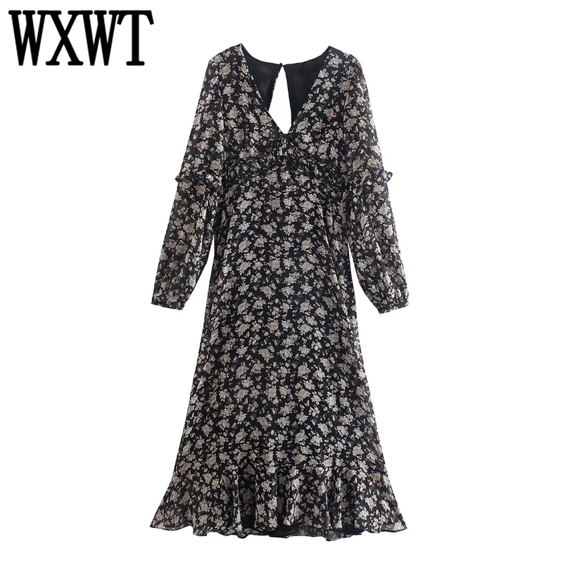 WXWT Women Print Midi Dress Spring V Neck Long Sleeve Fashion Office Lady Dresses Vestidos OZZ1419
WXWT Women Print Midi Dress Spring V Neck Long Sleeve Fashion Office Lady Dresses Vestidos OZZ1419
