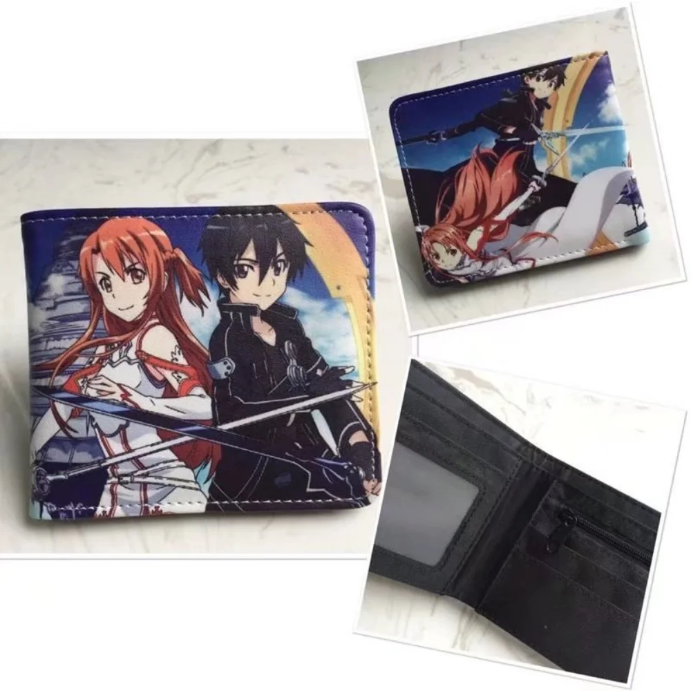 

Sword Art Online Anime Cartoon Wallet Short Purse for Student Coin Pocket Credit Card Holder PU