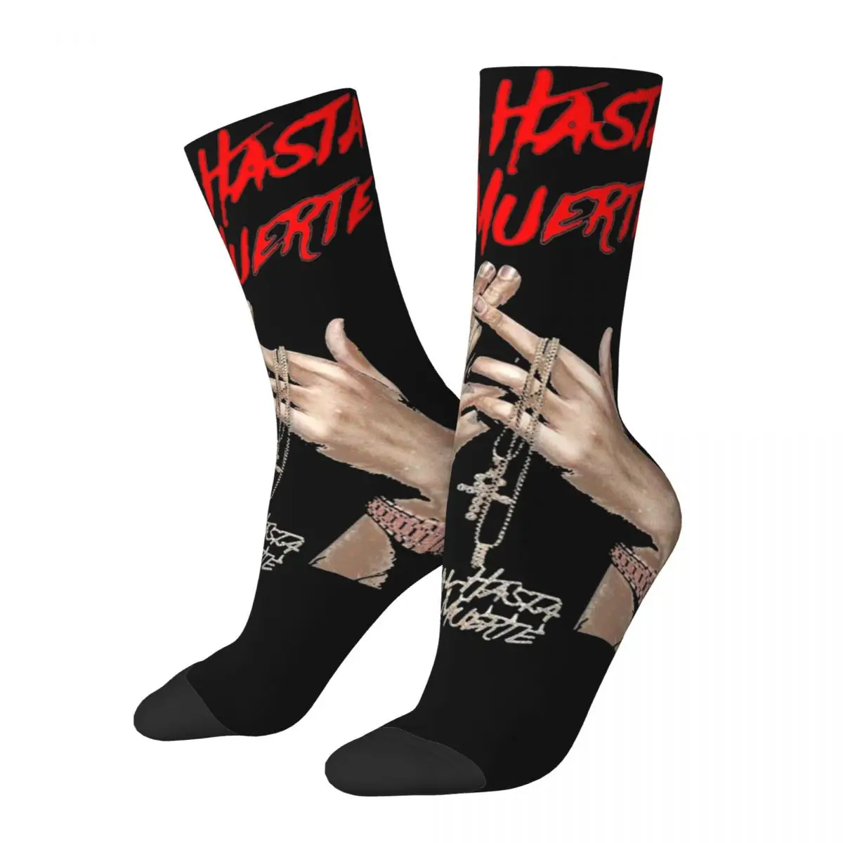 

Fashion Men Socks Anuel AA Real Hasta La Muerte Product Super Soft Rapper Skateboard Socks All Seasons