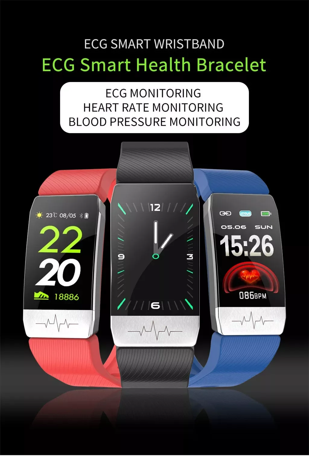 T1 Body Temperature Measure Smart Wristband Immunity ECG Monitor Smartwatch with IP67 Waterproof Heart Rate Monitoring 20J24
T1 Body Temperature Measure Smart Wristband Immunity ECG Monitor Smartwatch with IP67 Waterproof Heart Rate Monitoring 20J24