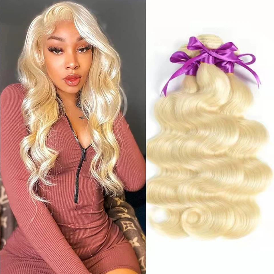 

613 Blonde Body Wave Bundles Brazilian Hair Weaving 1/3/4 Bundle Deals 100% Human Hair For Black Woman Remy Hair Extension