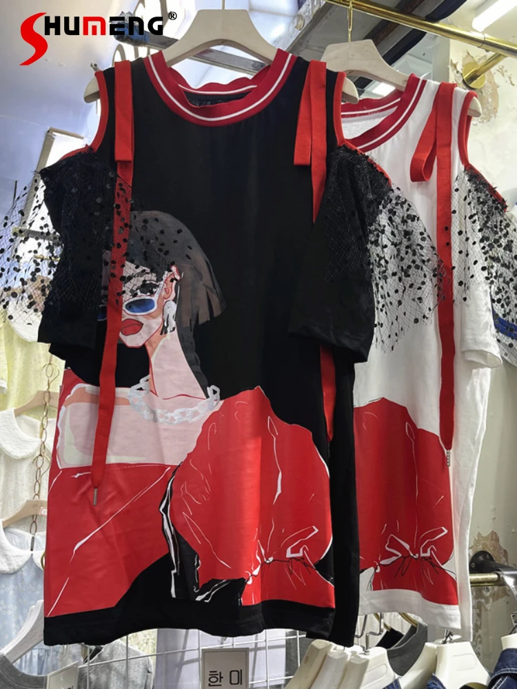 Korean Style Streetwear Figures Printed Off-Shoulder T-shirt Dress Female 2022 Summer New Women's Fashion Pullover Midi Dresses
Korean Style Streetwear Figures Printed Off-Shoulder T-shirt Dress Female 2022 Summer New Women's Fashion Pullover Midi Dresses