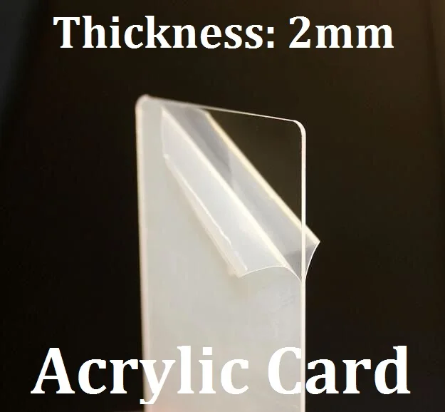Thickness 2mm Clear Acrylic Transparent Business Card With Protective Exist On Both Side 5/10/20/40 - You Choose Quantity
Thickness 2mm Clear Acrylic Transparent Business Card With Protective Exist On Both Side 5/10/20/40 - You Choose Quantity
