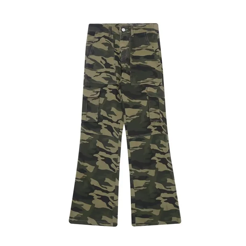 

Men Jean Pants Wash Camouflage Multi Pockets Denim Mid Waist Cargo Jeans Plus Size Fahsion Casual Baggy Trousers Male Daily Wear