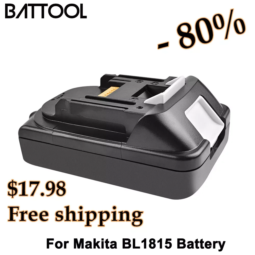 BATTOOL Replacement 18V 3000mah Li-ion Battery For Makita BL1815 BL1820 BL1830 BL1815 BL1815N BL1820 Power Tools Battery
BATTOOL Replacement 18V 3000mah Li-ion Battery For Makita BL1815 BL1820 BL1830 BL1815 BL1815N BL1820 Power Tools Battery