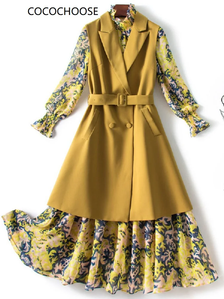 Elegant Ladies Dress Sets For Women Clothes 2022 Spring Fashion Long Vest And Chiffon Floral Dresses Two Piece Outfits Suits
Elegant Ladies Dress Sets For Women Clothes 2022 Spring Fashion Long Vest And Chiffon Floral Dresses Two Piece Outfits Suits