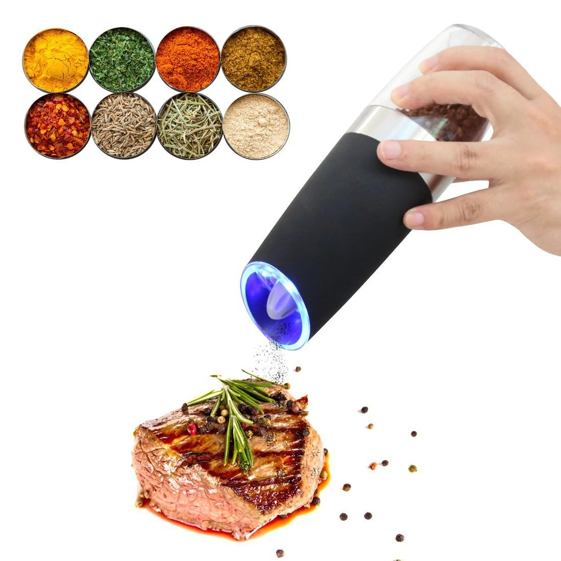 Electric Salt and Pepper Grinders Automatic Spice Mill Seasoning Grinding Gadget Sets Seasoning for Cooking BBQ
Electric Salt and Pepper Grinders Automatic Spice Mill Seasoning Grinding Gadget Sets Seasoning for Cooking BBQ