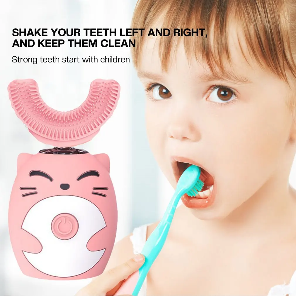 Electric Toothbrush for Kids U-shaped Smart 360 Degrees Silicon Automatic Ultrasonic Teeth Tooth Brush Cute Cartoon for Children
Electric Toothbrush for Kids U-shaped Smart 360 Degrees Silicon Automatic Ultrasonic Teeth Tooth Brush Cute Cartoon for Children