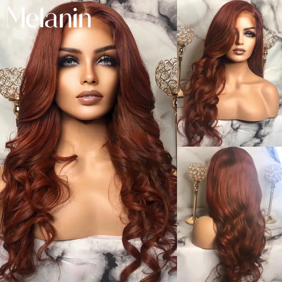 

Top 10A 4x4 5x5 HD Lace Closure Colored Human Hair Wigs Auburn Brown Bronze Copper Body Wave Remy Human Hair Closure Wigs