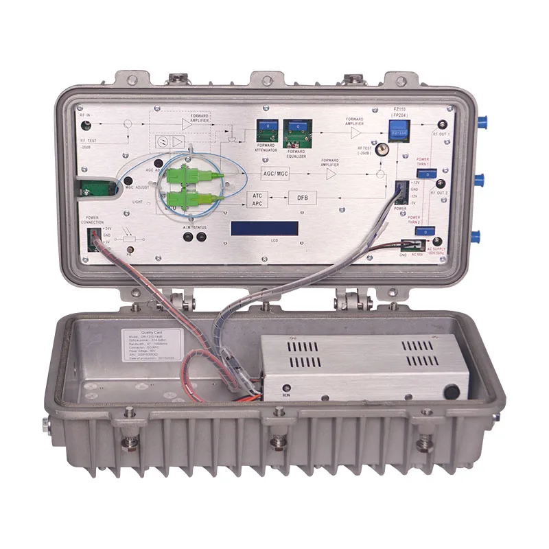 2/4 ports optical node transmitter with DFB LASER return path transmitter/HFC fiber optic node
2/4 ports optical node transmitter with DFB LASER return path transmitter/HFC fiber optic node