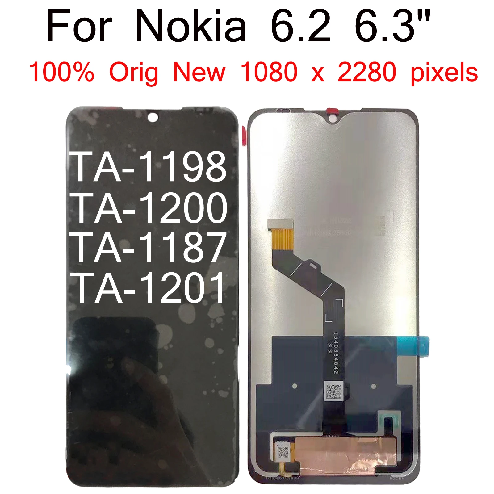 

Shyueda 100% Original New 6.3" For Nokia 6.2 TA-1198 TA-1200 TA-1187 TA-1201 LCD Display Touch Screen Digitizer