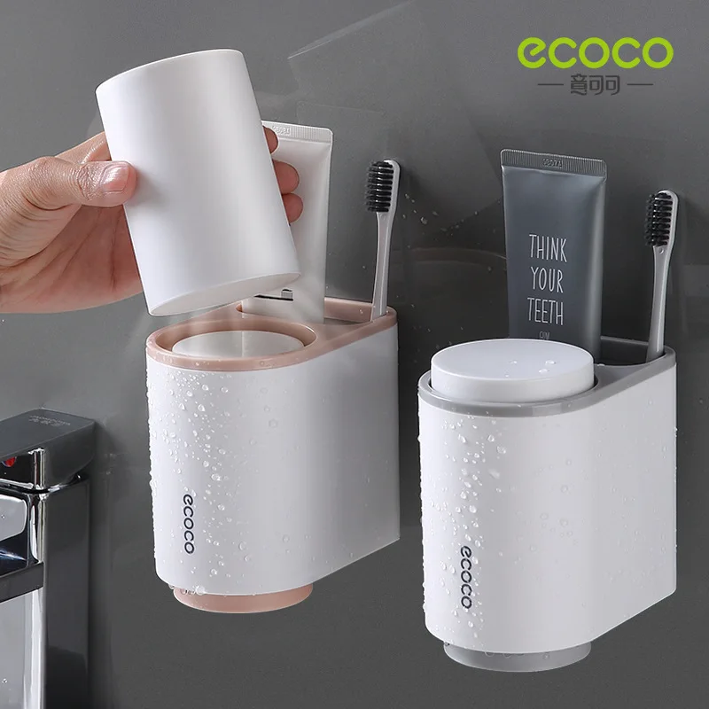 ECOCO Dust-proof Magnet Mouthwash Toothbrush Toothpaste Holder With Cups Punch Free Wall-mount Shelf Bathroom Accessories Sets
ECOCO Dust-proof Magnet Mouthwash Toothbrush Toothpaste Holder With Cups Punch Free Wall-mount Shelf Bathroom Accessories Sets