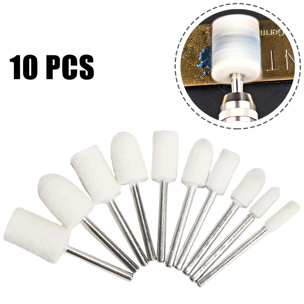10pcs 4-12mm Wool Felt Mounted Buffing Wheel Cylindrical &Bullet Type 3mm Shank White Polishing Head Power Tool Accessories
10pcs 4-12mm Wool Felt Mounted Buffing Wheel Cylindrical &Bullet Type 3mm Shank White Polishing Head Power Tool Accessories